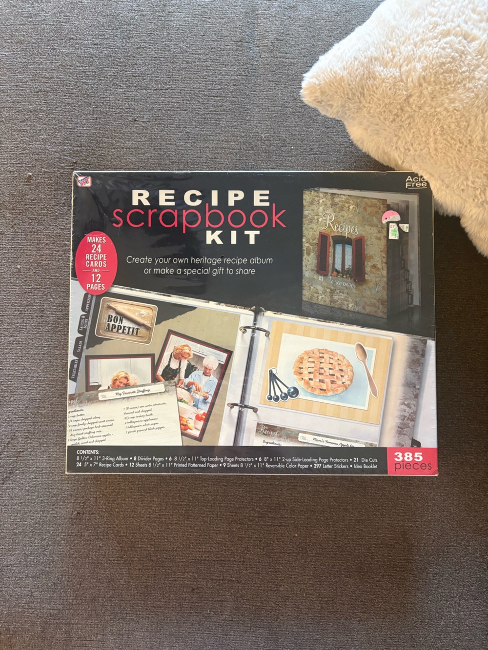Recipe Scrapbook Kit - Black Recipe Album for Home Kitchens